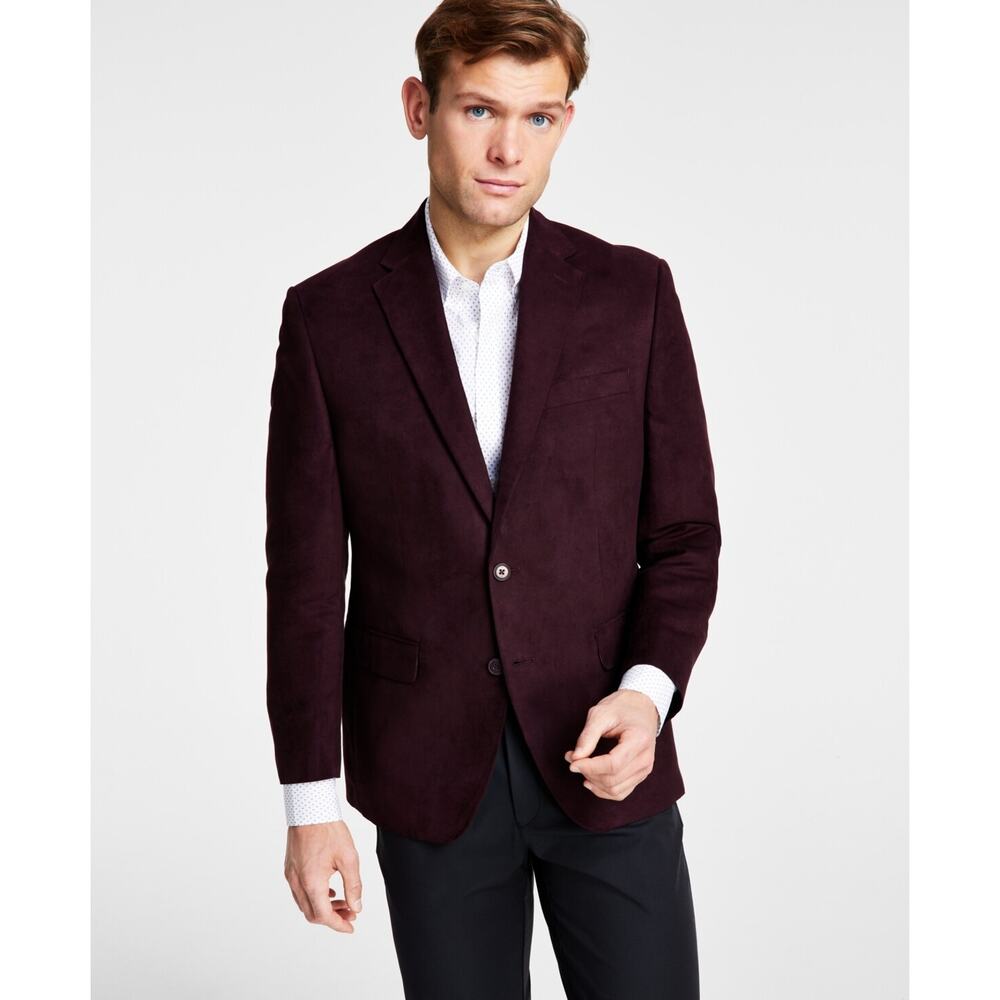 Michael Kors Men's Classic Fit Notch Lapel Faux Suede Sport Coat C-25